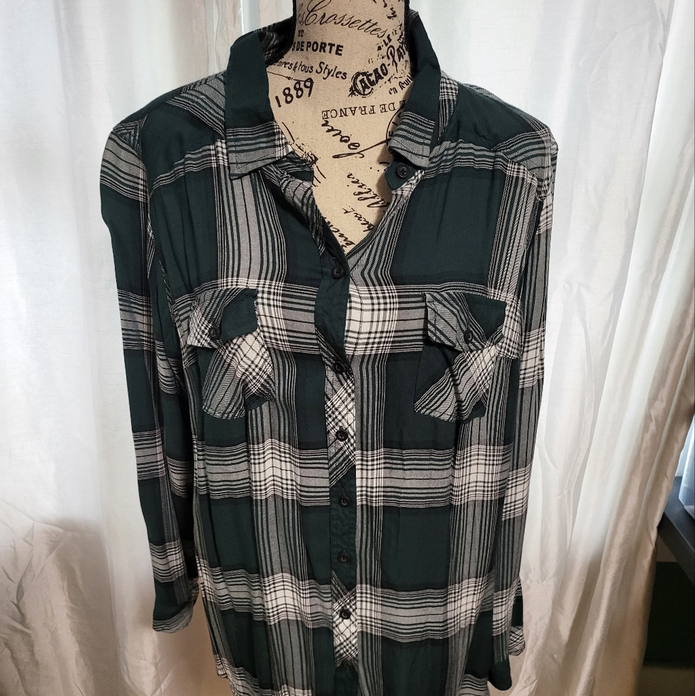 Torrid green flannel size 2X